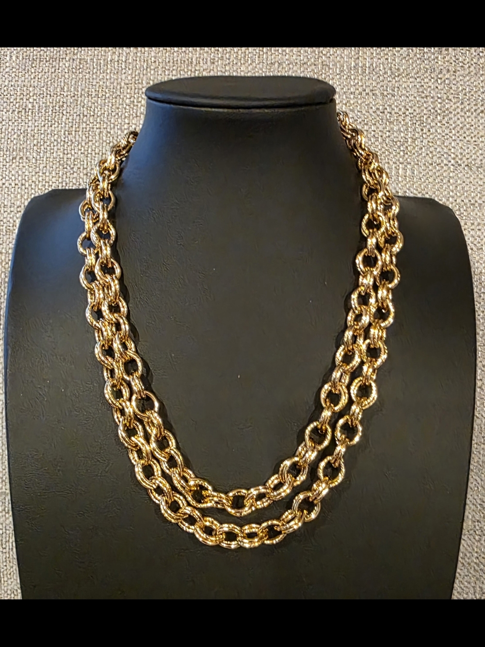 Vintage Monet Chunky Double Link Chain Necklace